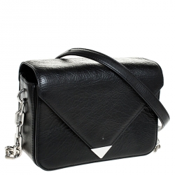 Alexander Wang Black Leather Small Prisma Envelope Crossbody Bag