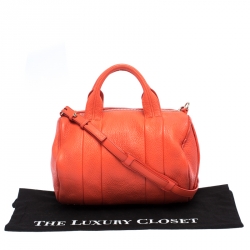 Alexander Wang Orange Pebbled Leather Rocco Duffel Bag
