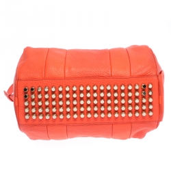 Alexander Wang Orange Pebbled Leather Rocco Duffel Bag