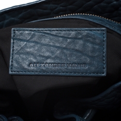 Alexander Wang Blue Textured Leather Diego Bucket Bag