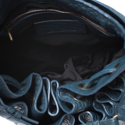 Alexander Wang Blue Textured Leather Diego Bucket Bag