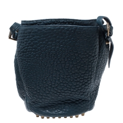 Alexander Wang Blue Textured Leather Diego Bucket Bag