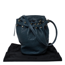 Alexander Wang Blue Textured Leather Diego Bucket Bag