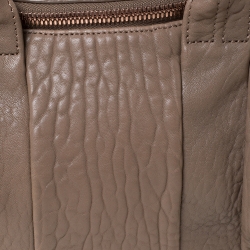 Pre Owned Alexander Wang Brown Textured Leather Rocco Duffel Bag