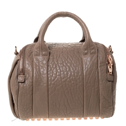 Pre Owned Alexander Wang Brown Textured Leather Rocco Duffel Bag