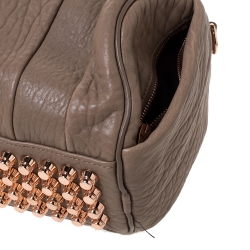 Pre Owned Alexander Wang Brown Textured Leather Rocco Duffel Bag