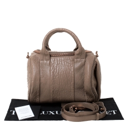 Pre Owned Alexander Wang Brown Textured Leather Rocco Duffel Bag