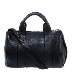 Alexander Wang Black Pebbled Leather Rocco Duffle Bag
