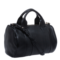 Alexander Wang Black Pebbled Leather Rocco Duffle Bag