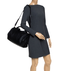 Alexander Wang Black Pebbled Leather Rocco Duffle Bag