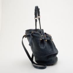 Alexander Wang Blue Diego Textured-Leather Bucket Bag