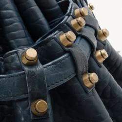 Alexander Wang Blue Diego Textured-Leather Bucket Bag