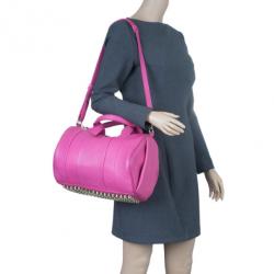 Pre Owned Alexander Wang Flamingo Leather Rocco Large Bag