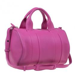 Pre Owned Alexander Wang Flamingo Leather Rocco Large Bag