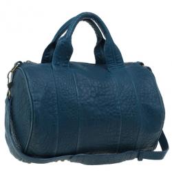 Pre Owned Alexander Wang Blue Lambskin Rocco Duffel Bag