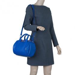 Pre Owned Alexander Wang Blue Lambskin Mini Pebbled Rockie