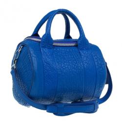 Pre Owned Alexander Wang Blue Lambskin Mini Pebbled Rockie