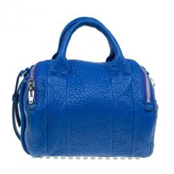 Pre Owned Alexander Wang Blue Lambskin Mini Pebbled Rockie