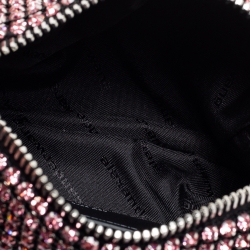 Alexander Wang Pink Crystal Embellished And Leather Mini Heiress Clutch Bag