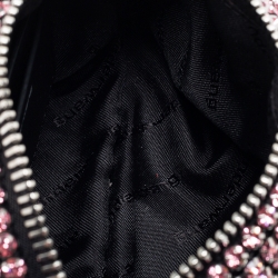 Alexander Wang Pink Crystal Embellished And Leather Mini Heiress Clutch Bag