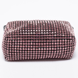 Alexander Wang Pink Crystal Embellished And Leather Mini Heiress Clutch Bag