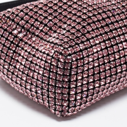Alexander Wang Pink Crystal Embellished And Leather Mini Heiress Clutch Bag