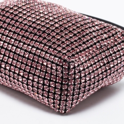 Alexander Wang Pink Crystal Embellished And Leather Mini Heiress Clutch Bag