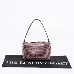 Alexander Wang Pink Crystal Embellished And Leather Mini Heiress Clutch Bag