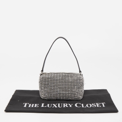 Alexander Wang Silver Crystal Embellished and Leather Heiress Pochette