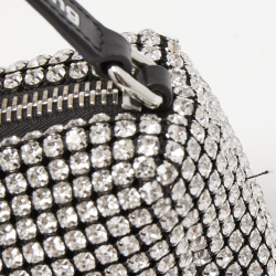 Alexander Wang Silver Crystal Embellished and Leather Heiress Pochette