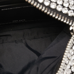 Alexander Wang Silver Crystal Embellished and Leather Heiress Pochette