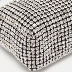 Alexander Wang Silver Crystal Embellished and Leather Heiress Pochette