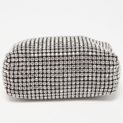 Alexander Wang Silver Crystal Embellished and Leather Heiress Pochette