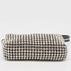 Alexander Wang Black Leather Rhinestone Mini Wangloc Pouch