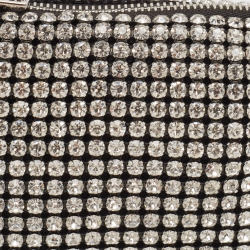 Alexander Wang Black Leather Rhinestone Mini Wangloc Pouch