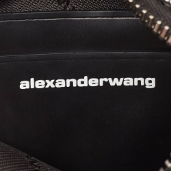 Alexander Wang Black Leather Rhinestone Mini Wangloc Pouch