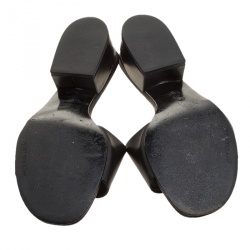 Alexander Wang Black Leather Lou Slides Size 38