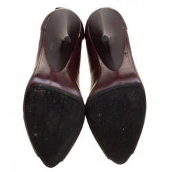 مملوكة مسبقًا Alexander Wang Burgundy Leather Siri Toe Ring Pumps Size 36