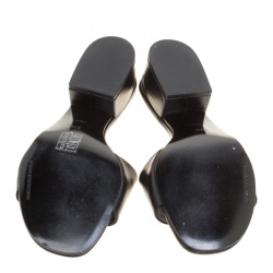 Alexander Wang Black Leather Lou Slides Size 37.5