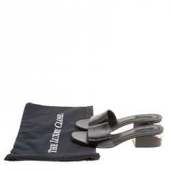 Alexander Wang Black Leather Lou Slides Size 37.5