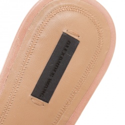 Alexander Wang Brown Leather Amelia Studded Flat Slides Size 37.5