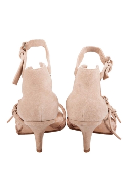 Alexander Wang Beige Suede Stella Multi Strap Heel Sandals Size 38