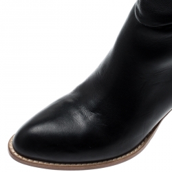 Alexander Wang Black Leather Sigrid Knee Length Boots 35.5