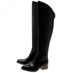 Alexander Wang Black Leather Sigrid Knee Length Boots 35.5