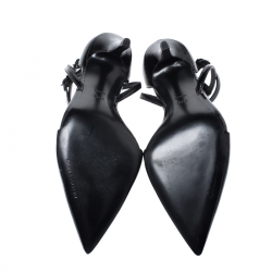 مملوكة مسبقًا Alexander Wang Black Patent Leather Ankle Strap Emma Sandals 37.5