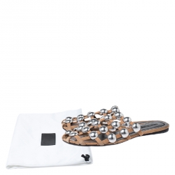 Alexander Wang Beige Suede Amelia Studded Flat Slides Size 38