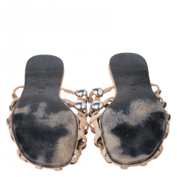 Alexander Wang Beige Suede Amelia Studded Flat Slides Size 38