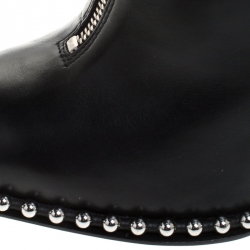 Pre Owned بوت للكاحل أليكساندر وانغ ماغداليندا جلد أسود مثقب مقاس 37