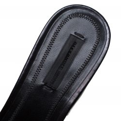 Alexander Wang Black Leather Lou Tilt Studded Open Toe Sandals Size 37.5