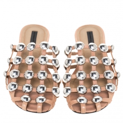 Alexander Wang Beige Suede Amelia Studded Flat Slides Size 39